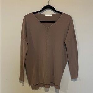 Women's V-Neck Sweater in Brown